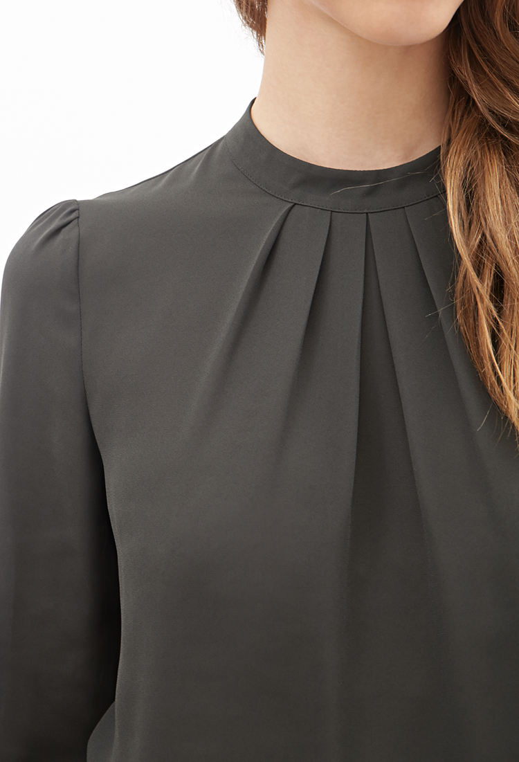 high neck chiffon top