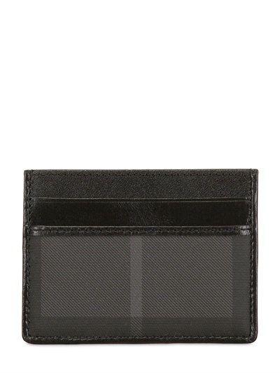 Burberry Credit Card Holder in Black/Check (Black) for Men ...