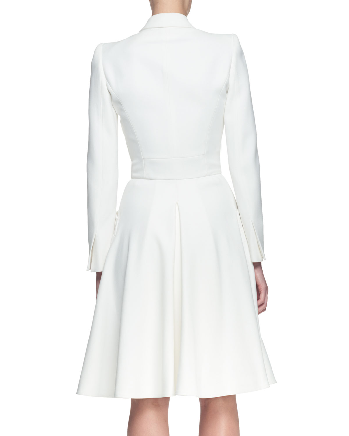 Alexander mcqueen Doublelayer Lapel Coat Dress in White Lyst