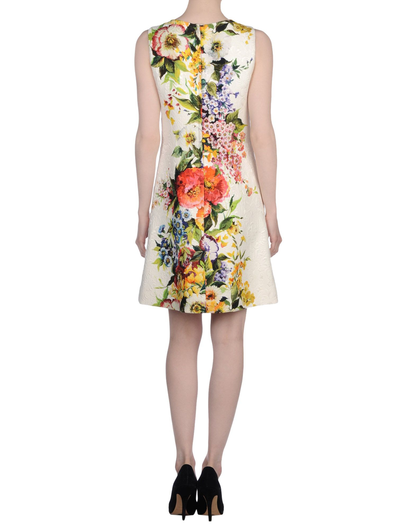 Lyst - Dolce & Gabbana Flower Print Dress in Yellow