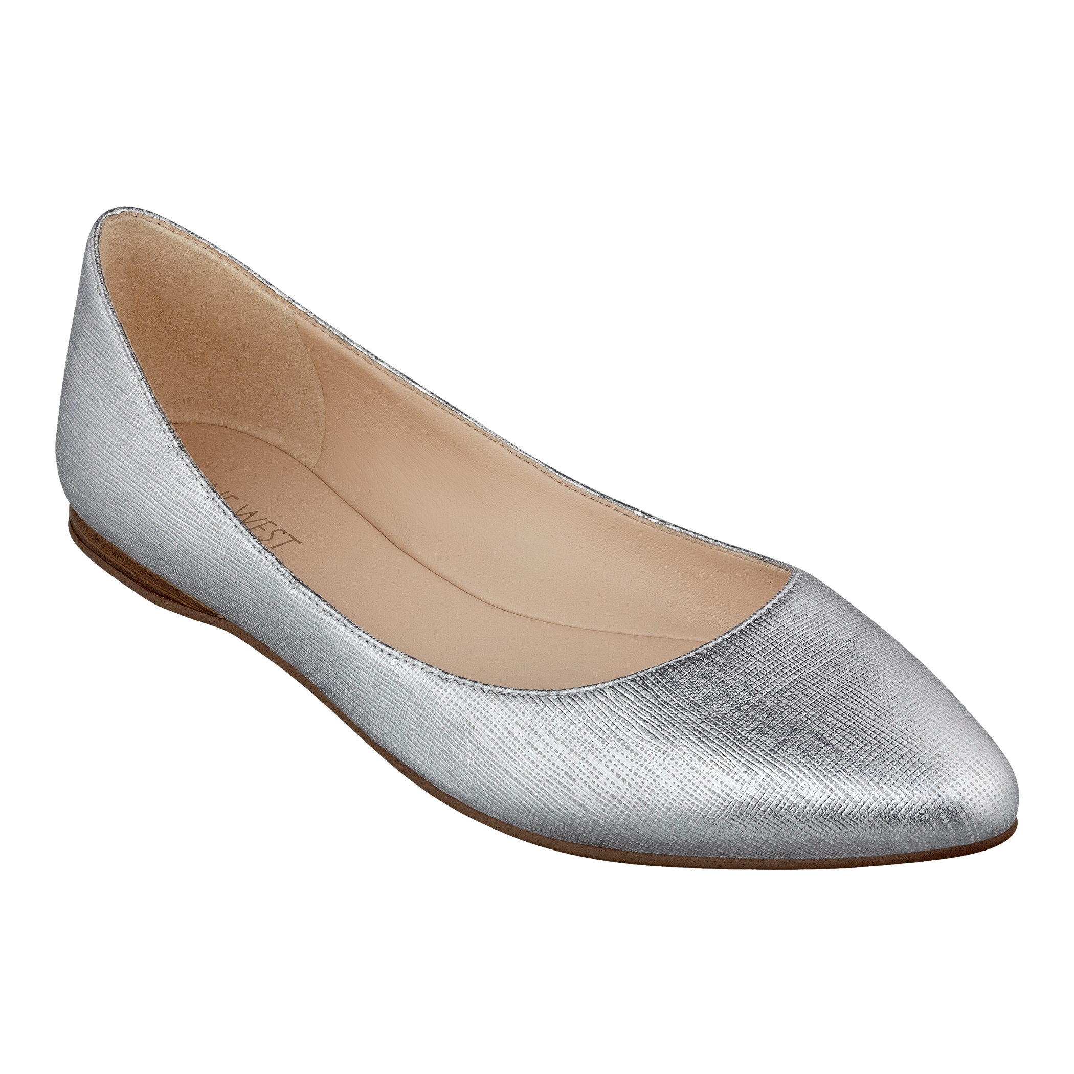 nine west silver flats
