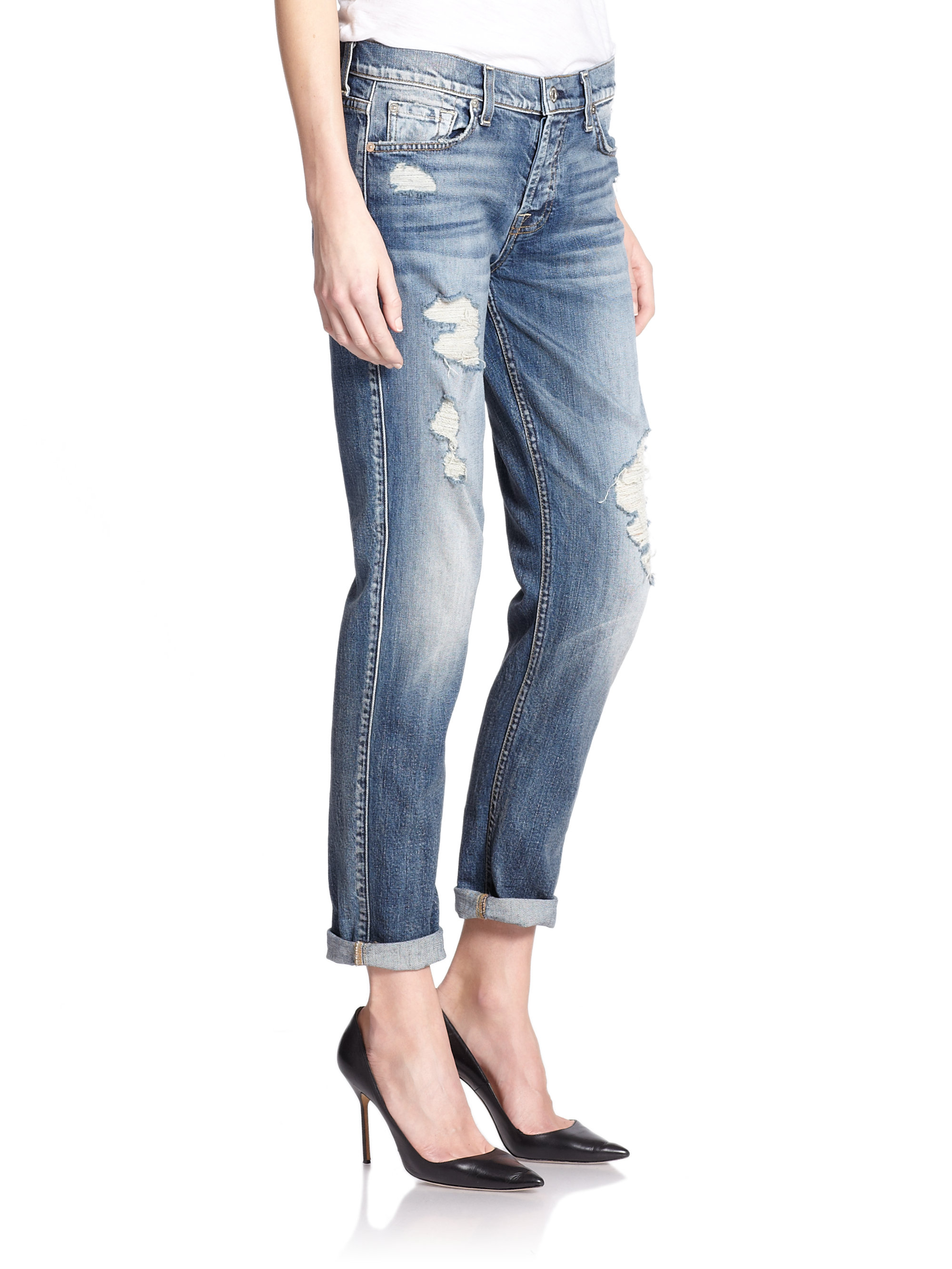 7 for all mankind josefina skinny boyfriend distressed