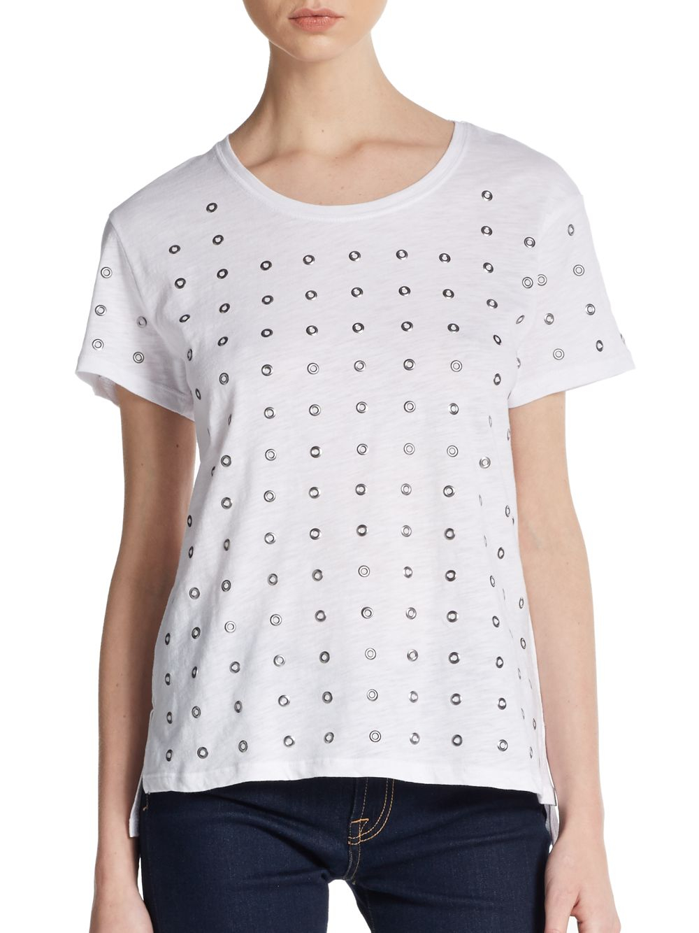 Lyst Dex Grommettrim Cotton Tee in White