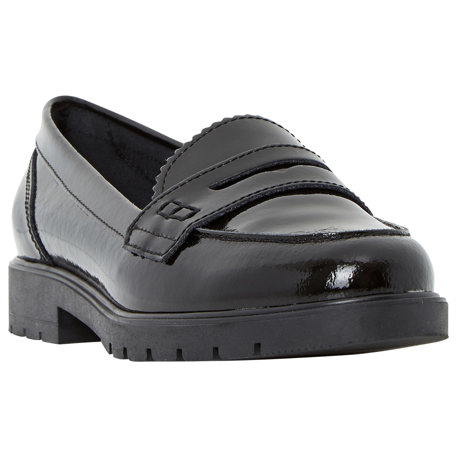 Dune Gleat Cleated Sole Loafers in Black Patent (Black) Lyst