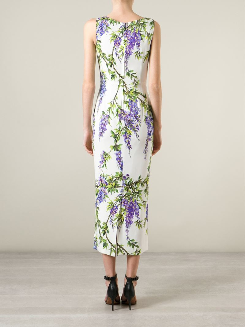 Dolce & Gabbana Wisteria Print Dress in Purple | Lyst