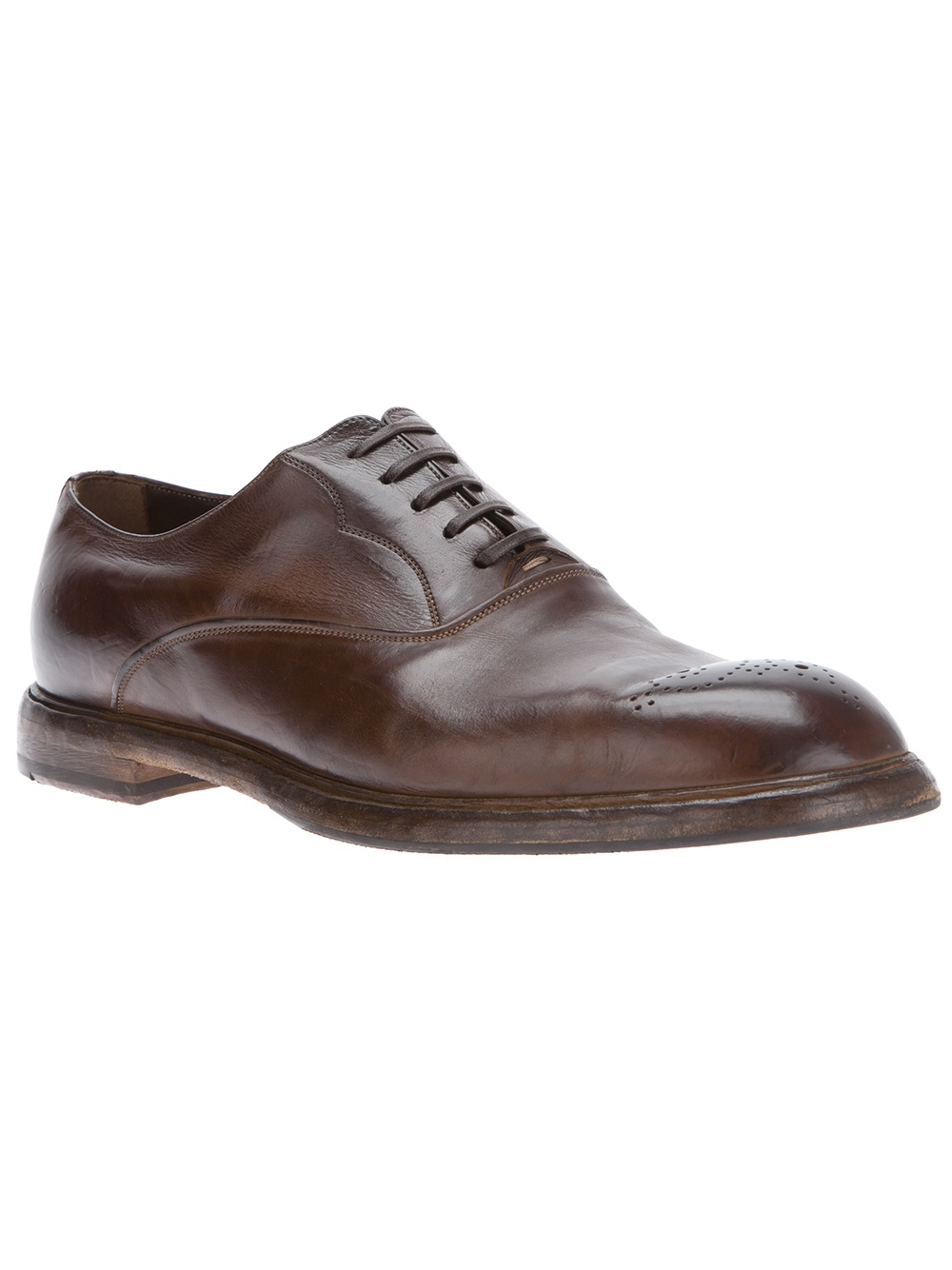 Dolce &amp; Gabbana Distressed Oxford Shoe in Brown for Men Lyst