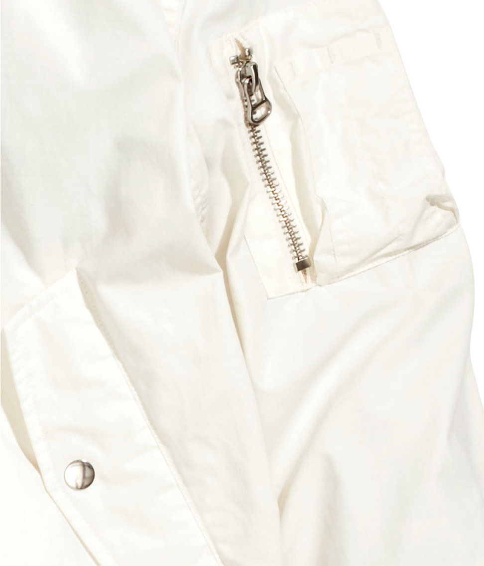 white bomber jacket h&m
