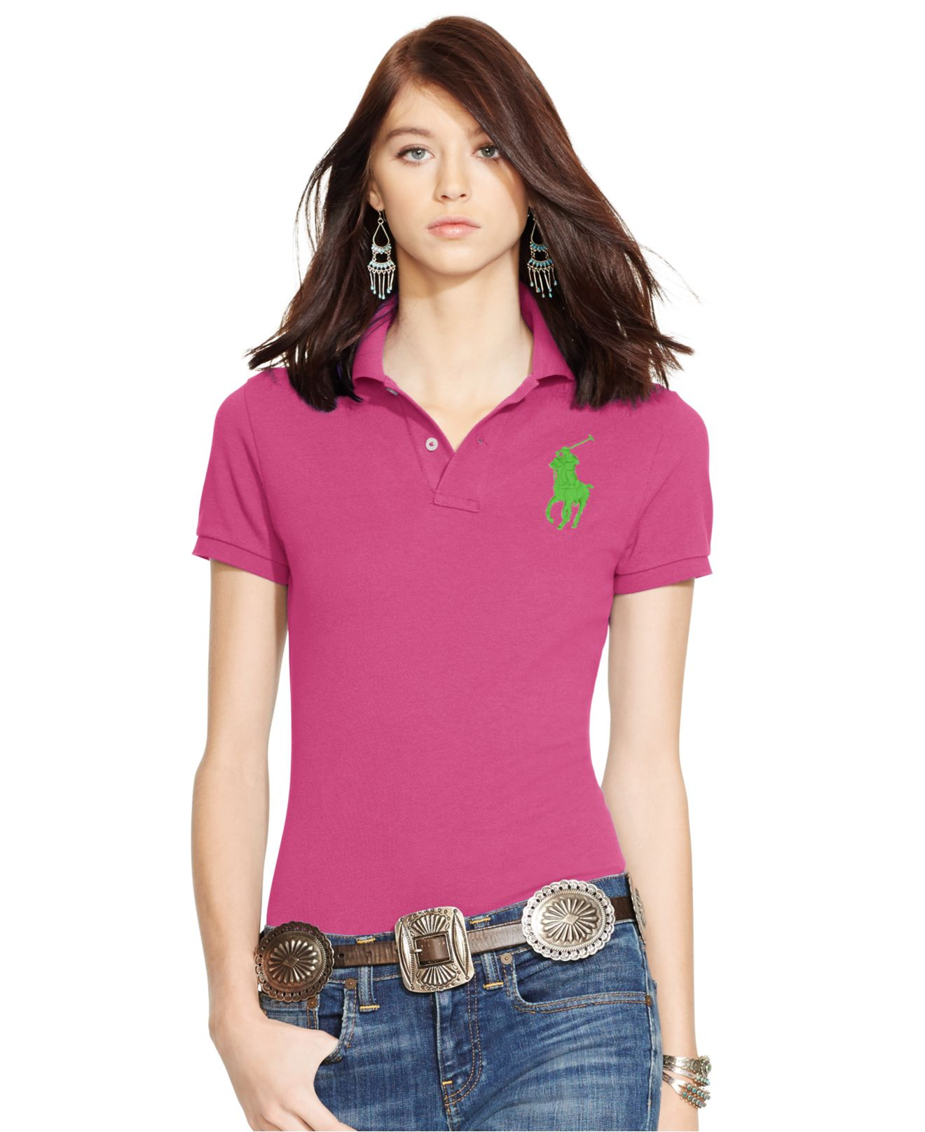 Polo ralph lauren Slim-fit Big-pony Polo Shirt in Pink | Lyst