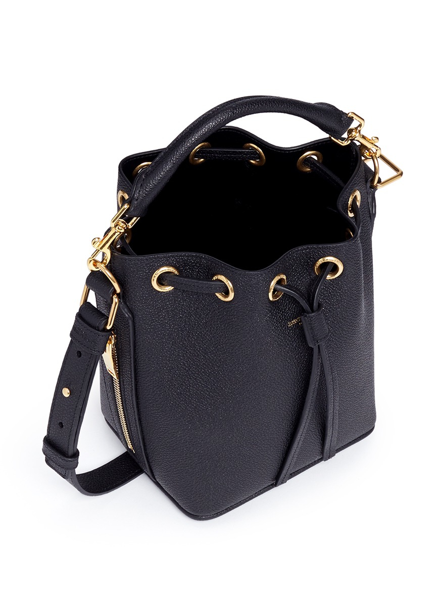 Saint Laurent 'emmanuelle' Small Pebbled Leather Bucket Bag in 