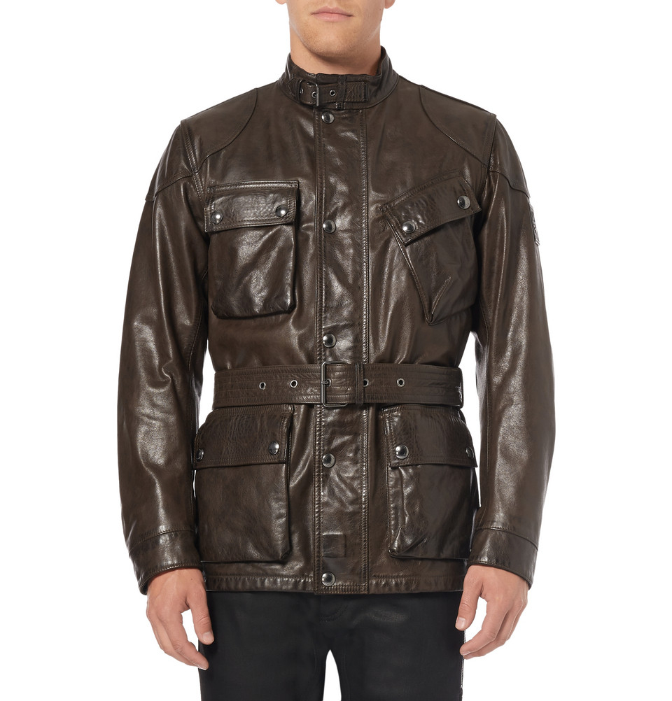 Belstaff Panther Waxed-Leather Jacket in Brown for Men | Lyst