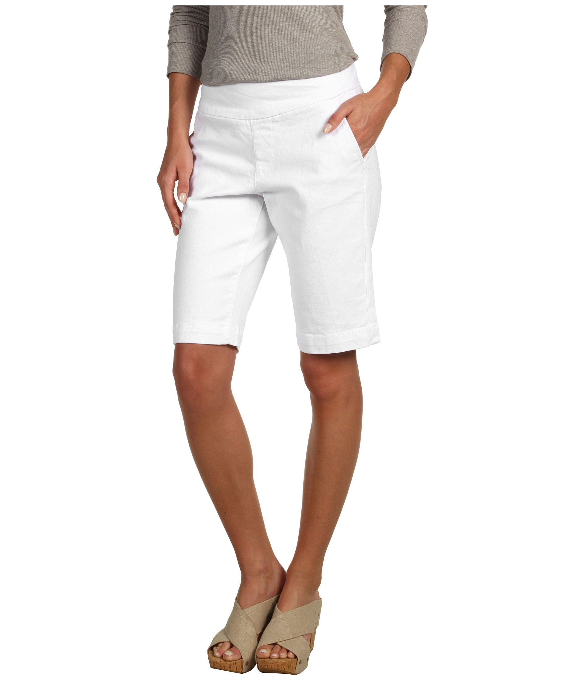 Jag jeans Louie Pull On Bermuda Short Colored Denim in White | Lyst