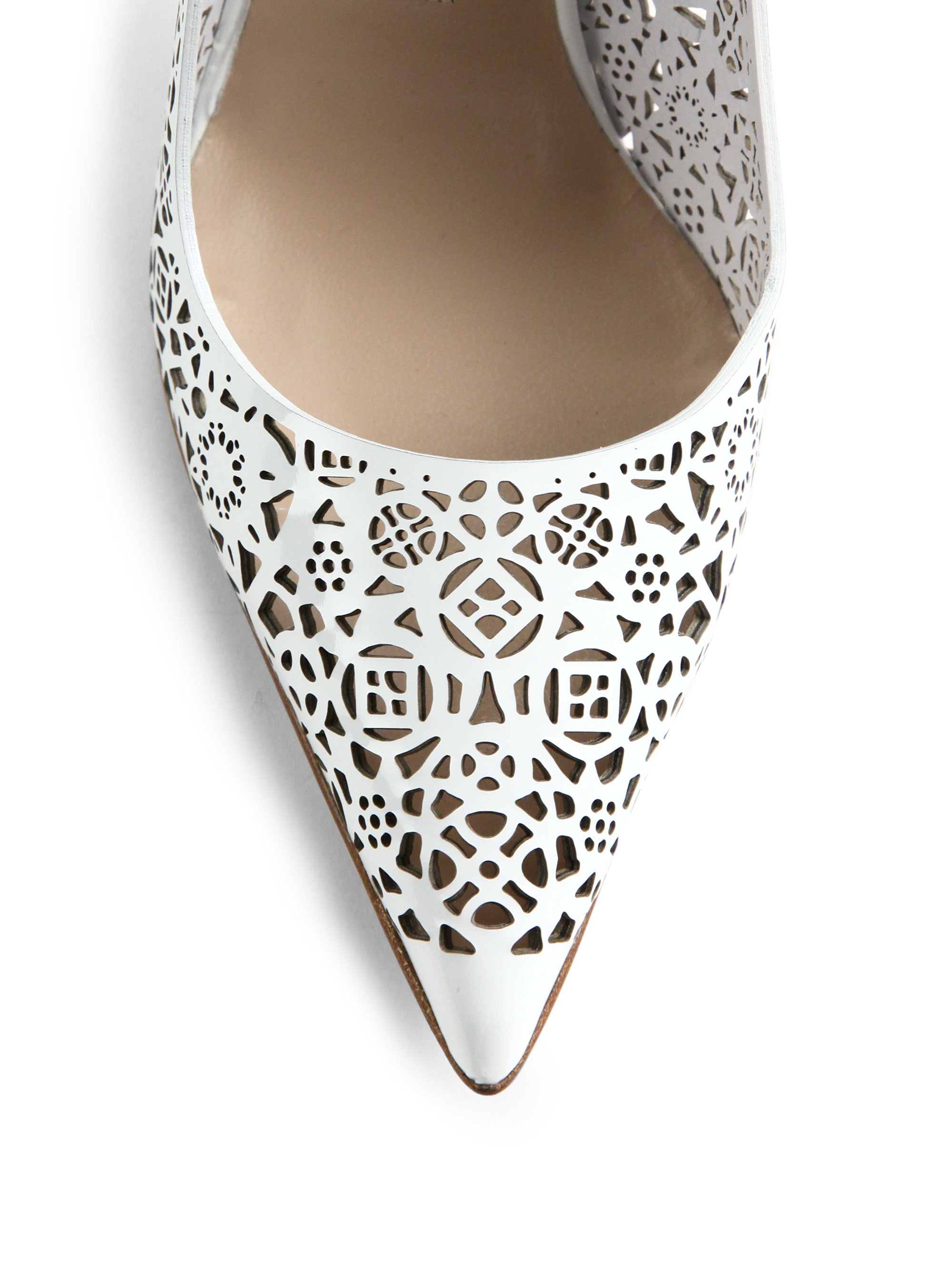 Laser Cut Shoes White Laser Cut Shoes White