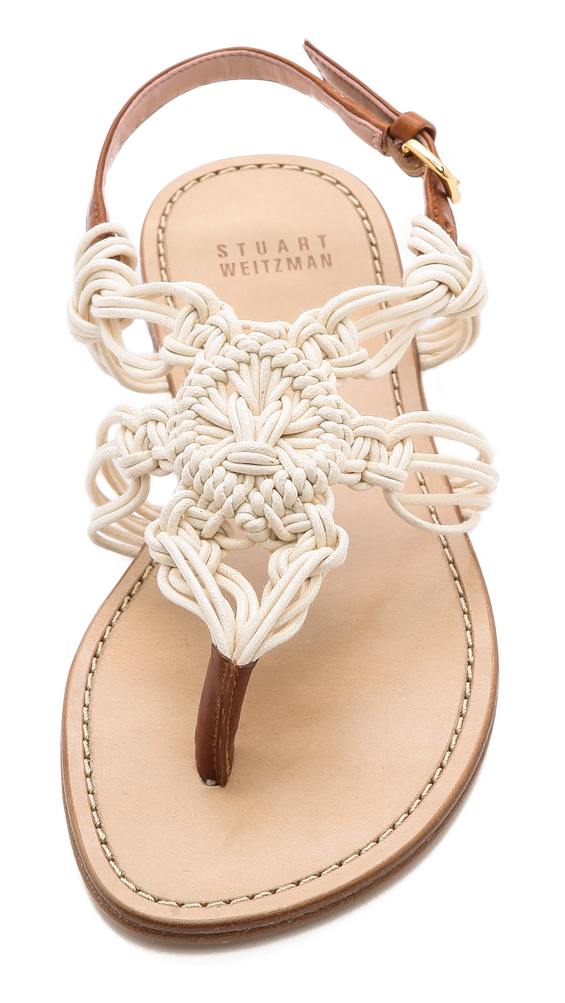 Stuart Weitzman Alfresco Macrame Sandals Saddle in Natural Lyst