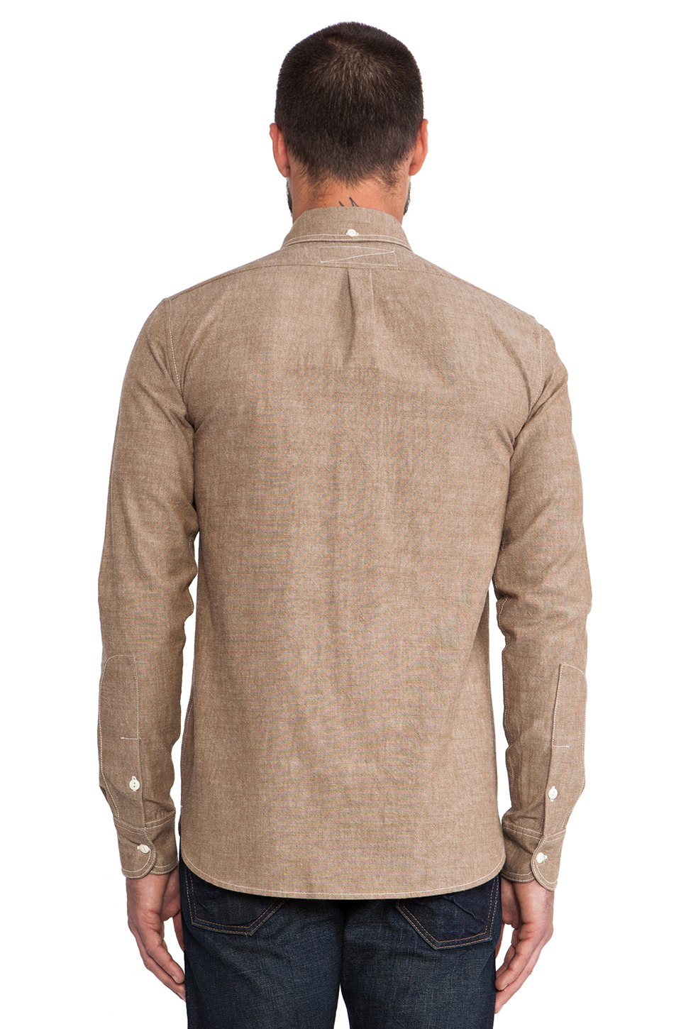 Rogue Territory Jumper Shirt Long Sleeve in Brown Chambray (Brown) for ...