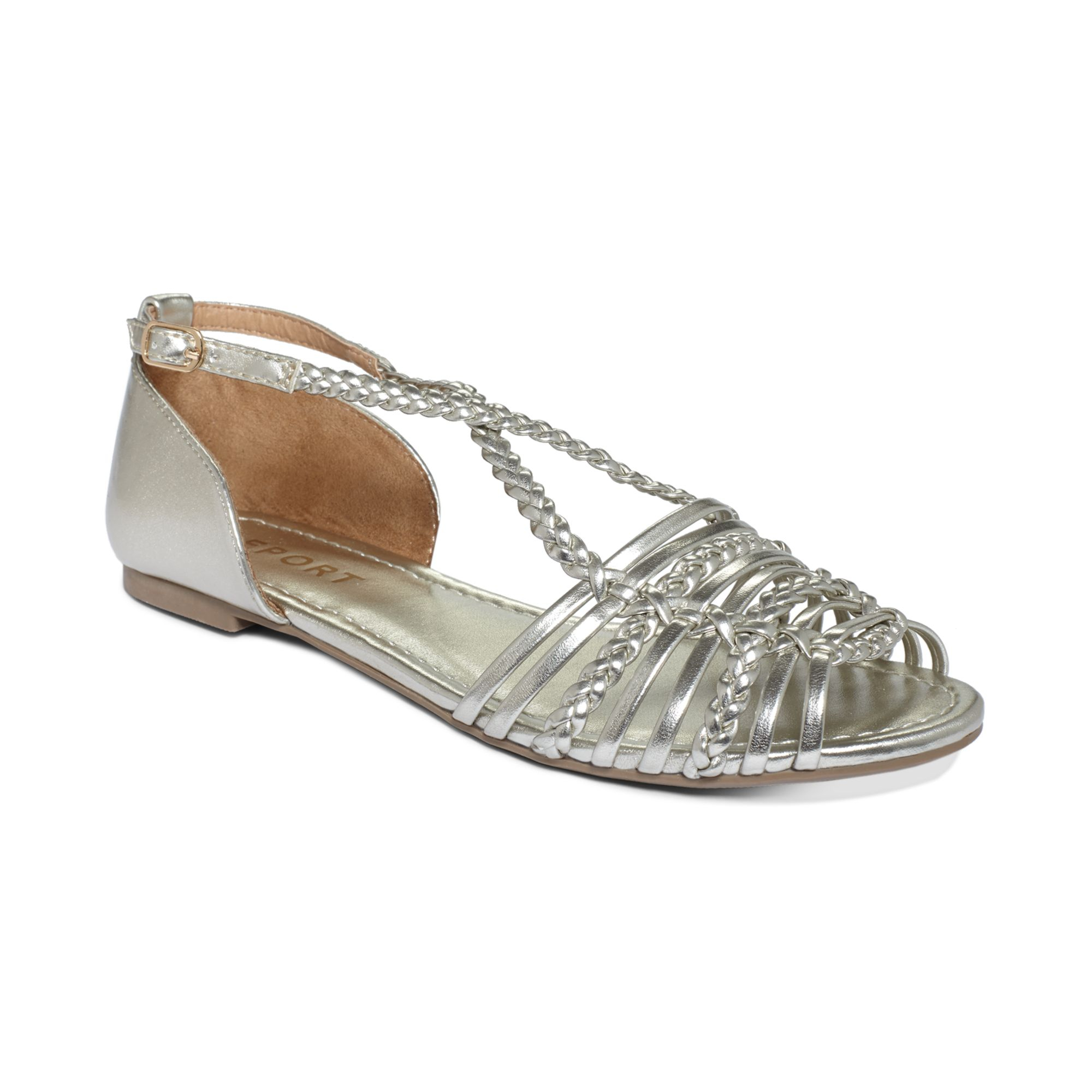 amazon silver flat sandals