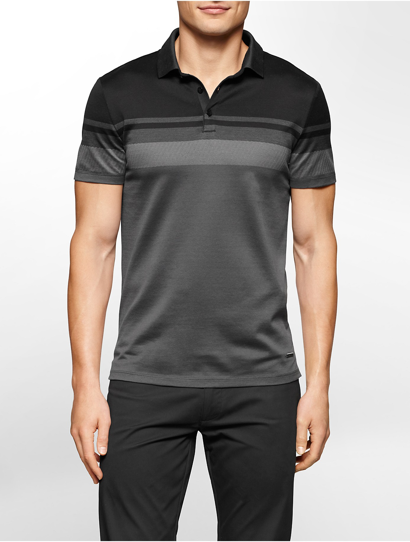 Calvin Klein Black Slim Fit Cotton Interlock Polo Shirt | Jules B