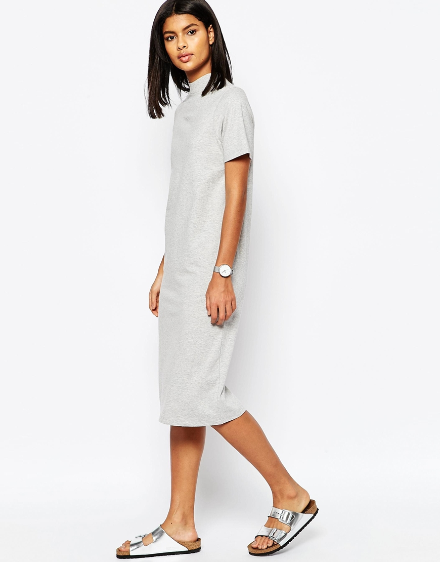 Gray tee top shirt dress