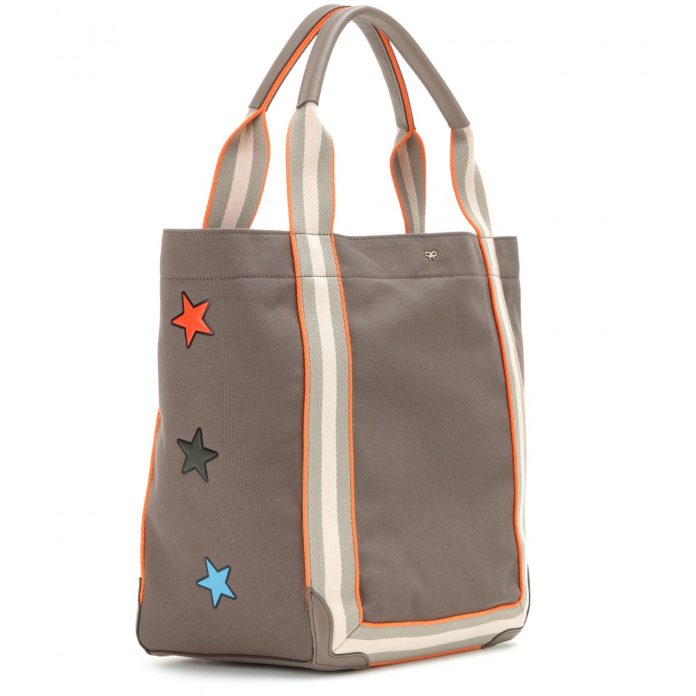 Anya Hindmarch Pont Small Stars Canvas Shopper in Gray - Lyst