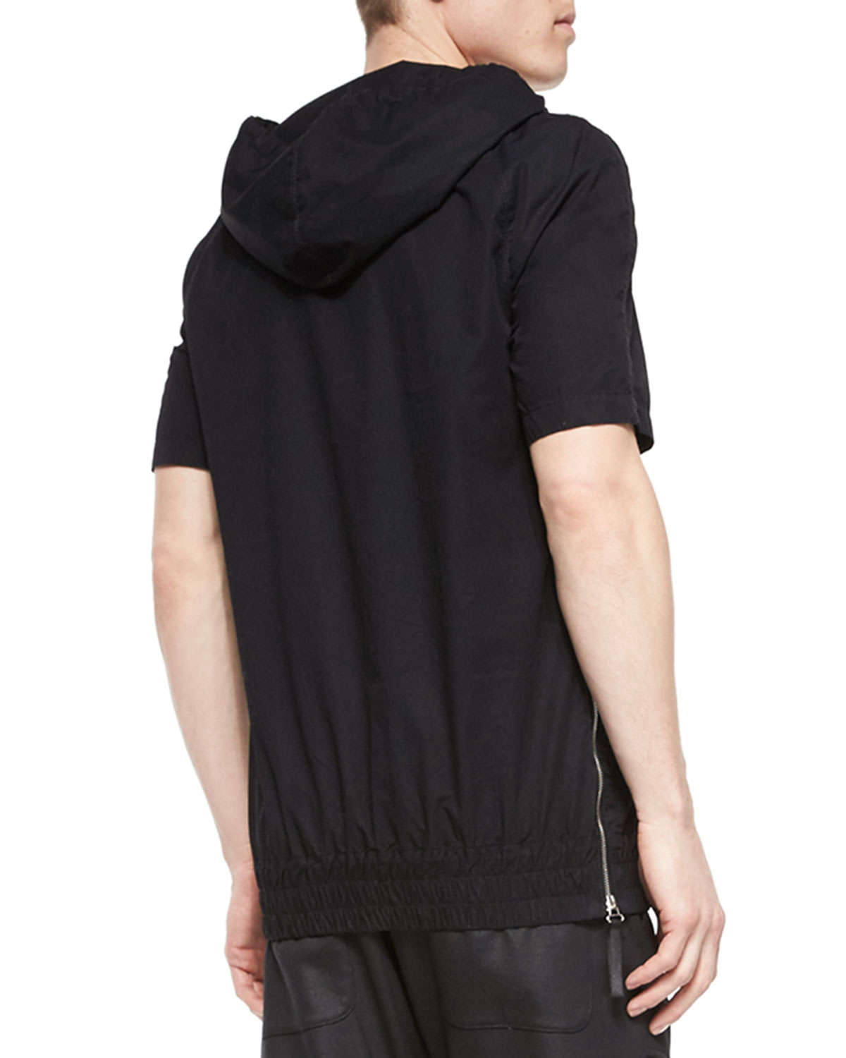 short sleeve hoodie zip up