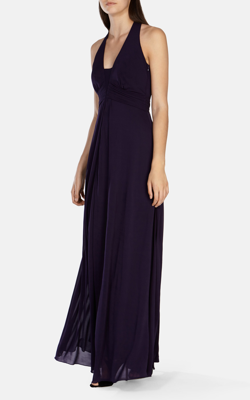 Karen Millen Halterneck Draped Jersey Maxi Dress in Black Lyst