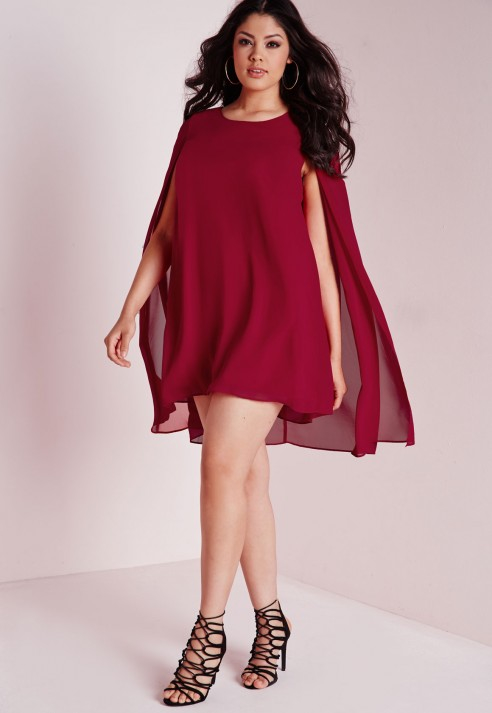 red cape dress plus size