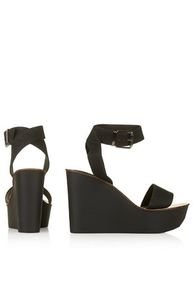 topshop black wedges