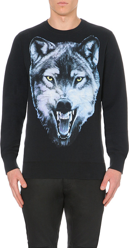 wolf print sweatshirt
