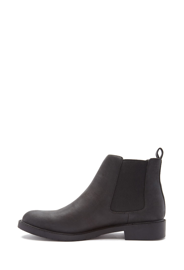 Forever 21 Synthetic Faux Leather Chelsea Boots in Black for Men - Lyst