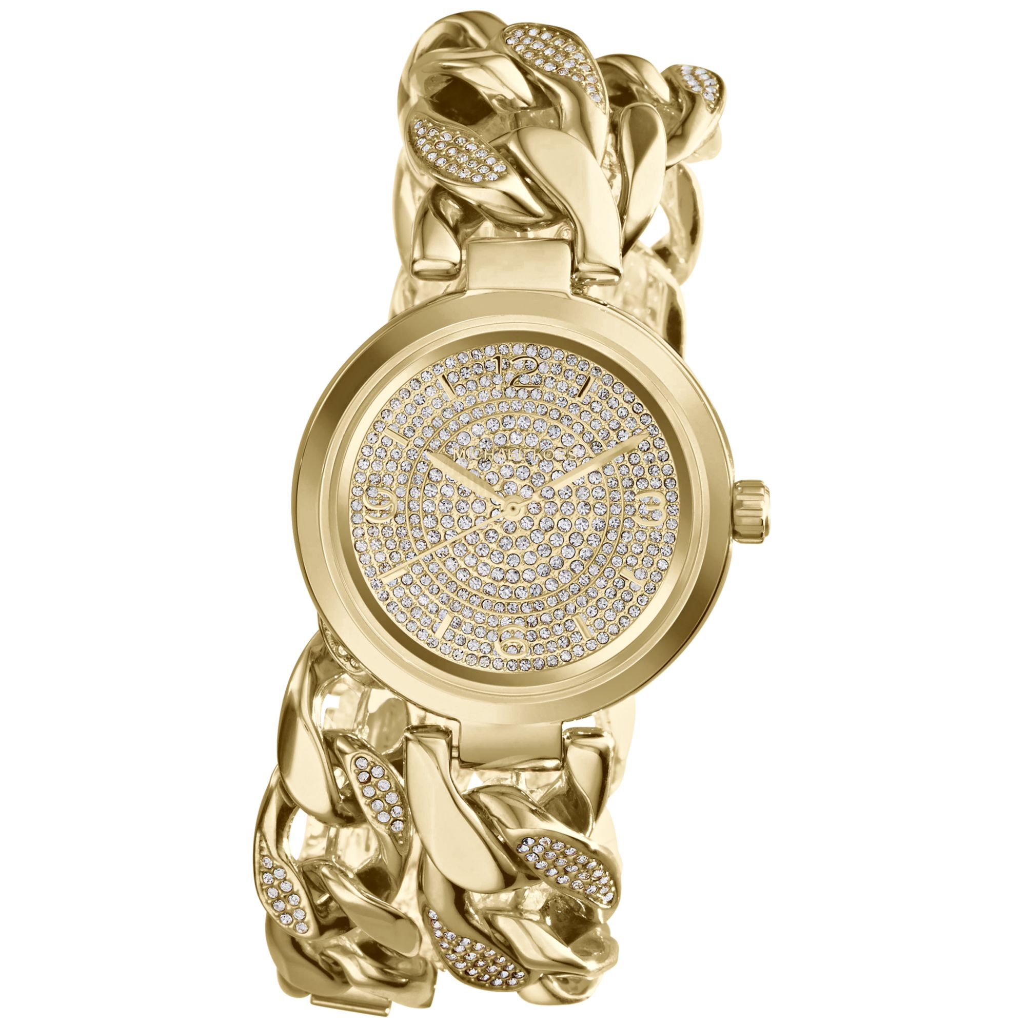 Michael Kors Womens Ellie Pavè Goldtone Steel Double Bracelet Watch 38mm in Metallic - Lyst