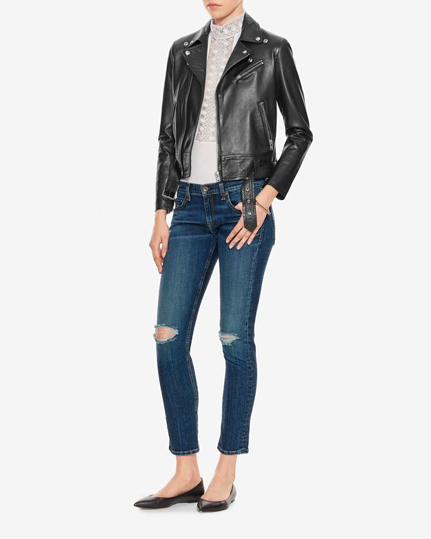 Iro Gant Moto Leather Jacket Black