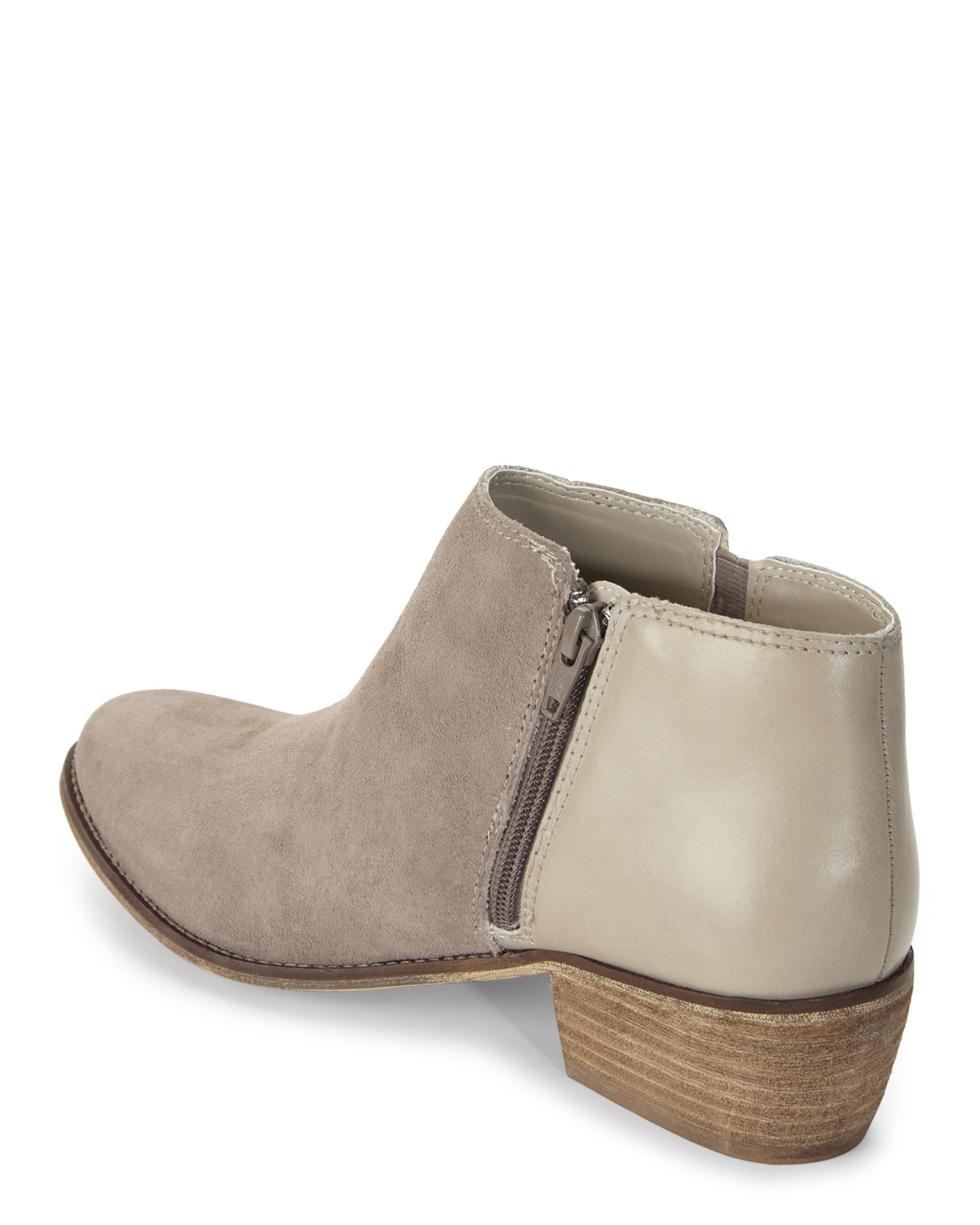 flat taupe booties