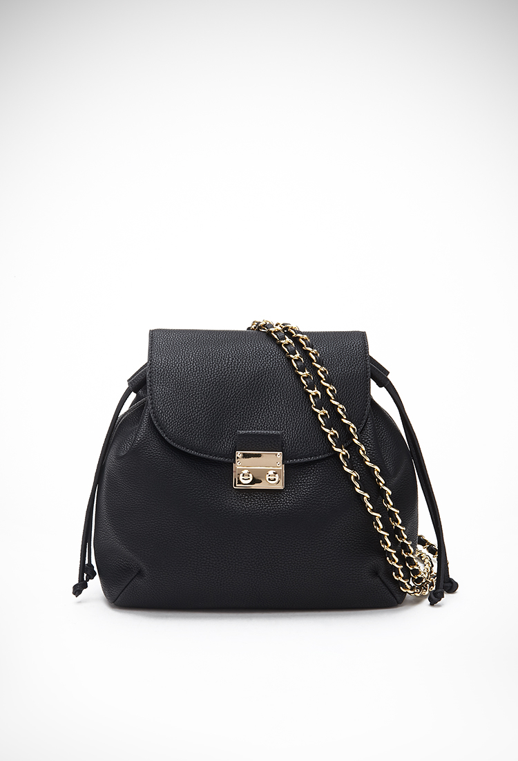 black backpack with chain