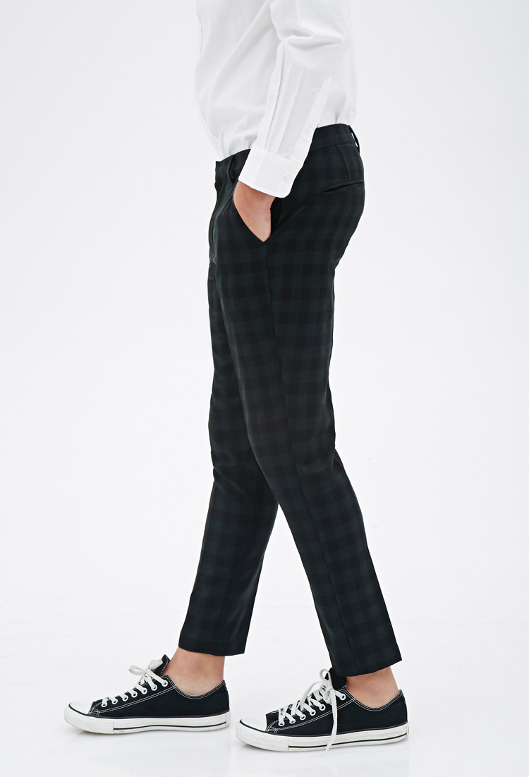 forever 21 plaid pants mens