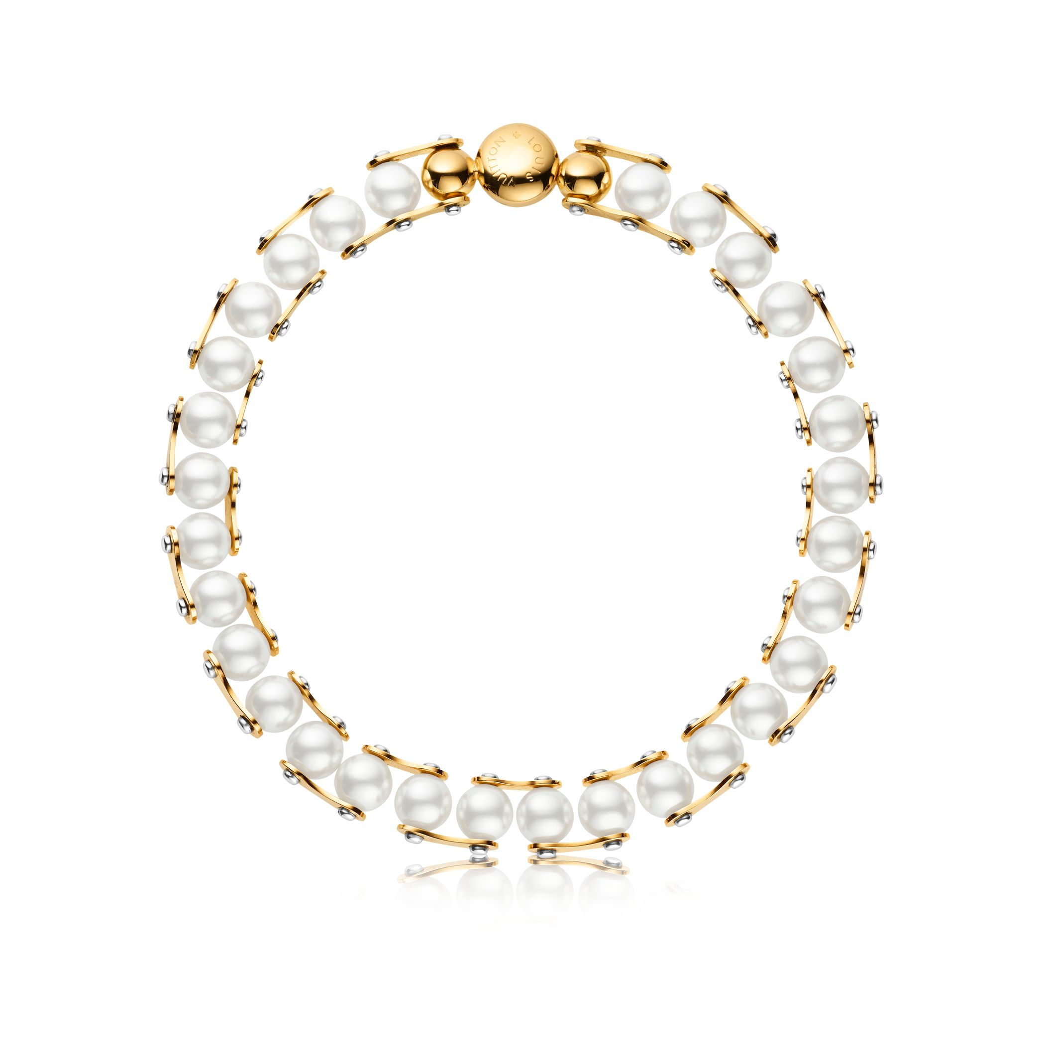 Louis vuitton Lv Speedy Pearls One Rank Necklace in White | Lyst