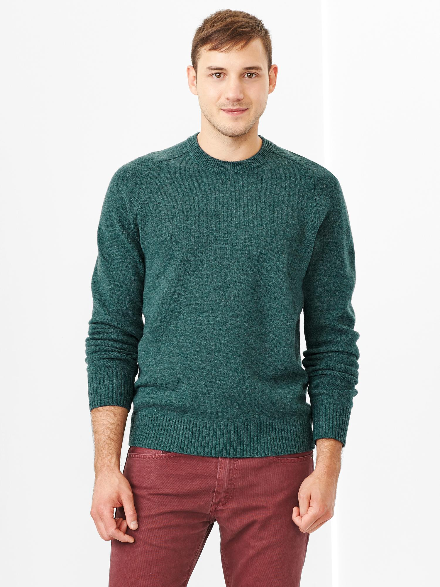 Gap Lambswool Crewneck Sweater in Green for Men (everglades) | Lyst