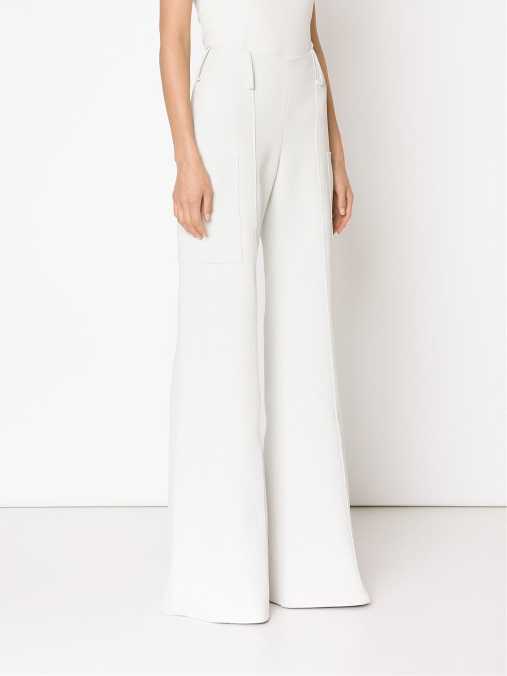 Hellessy High Waisted Flared Trousers in White - Lyst
