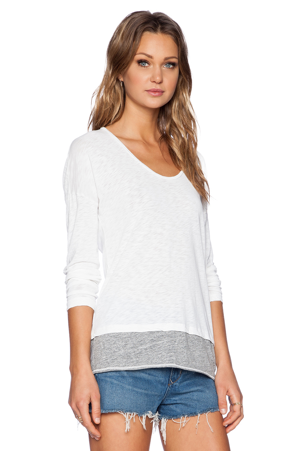 Stateside Layered Long Sleeve Tee in Gray - Lyst