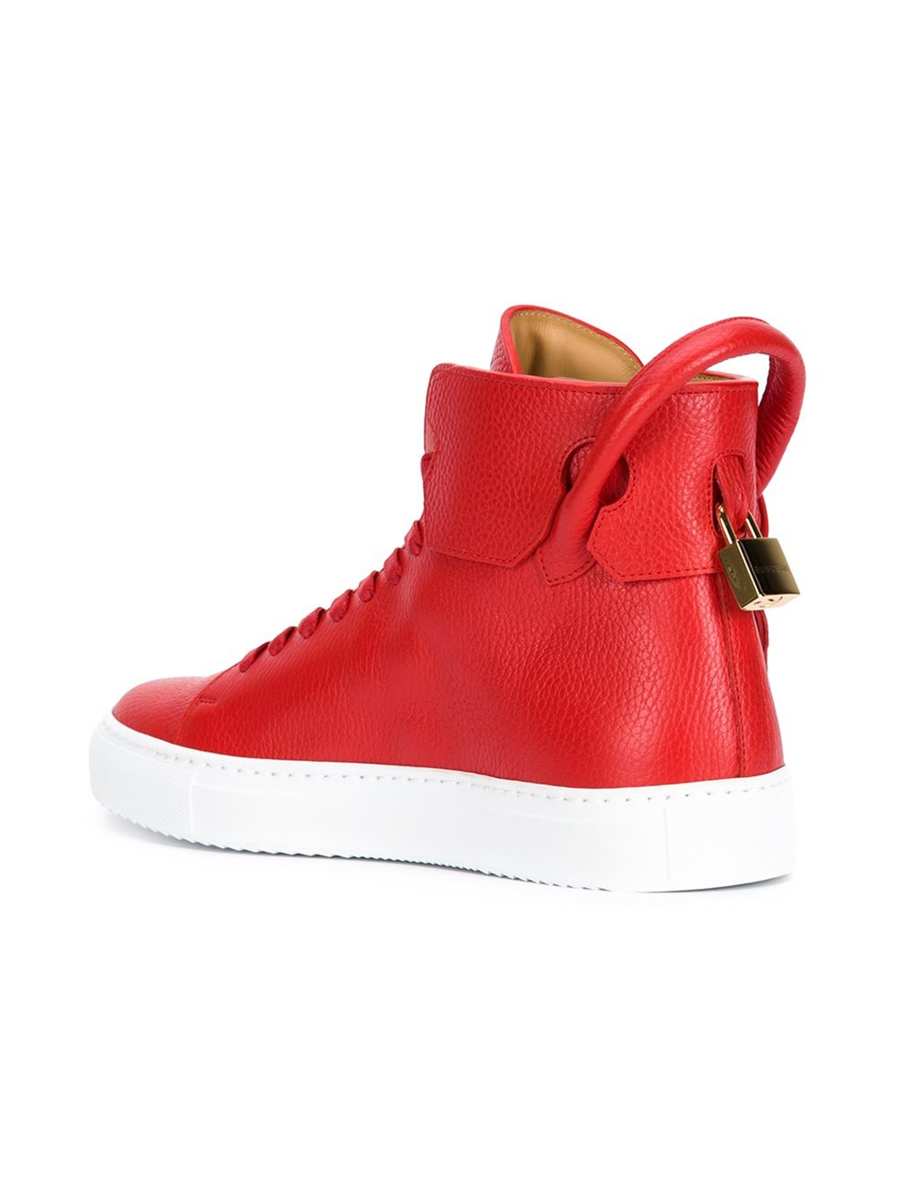 Details about   BUSCEMI Men's Shoes Sneakers Red Pelle Calf Leather Gold 125MM Handmade ITALY 