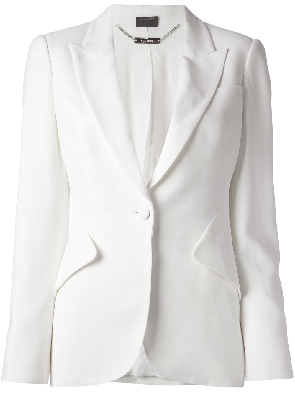 white fitted jacket