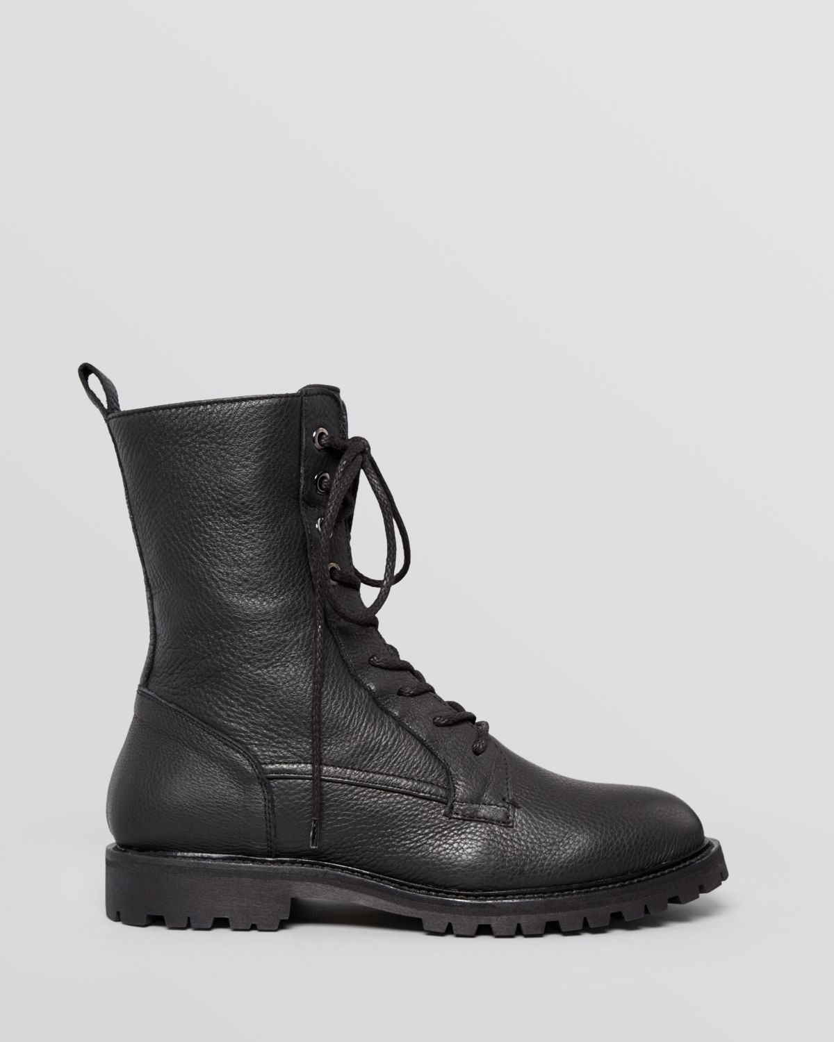 black flat combat boots