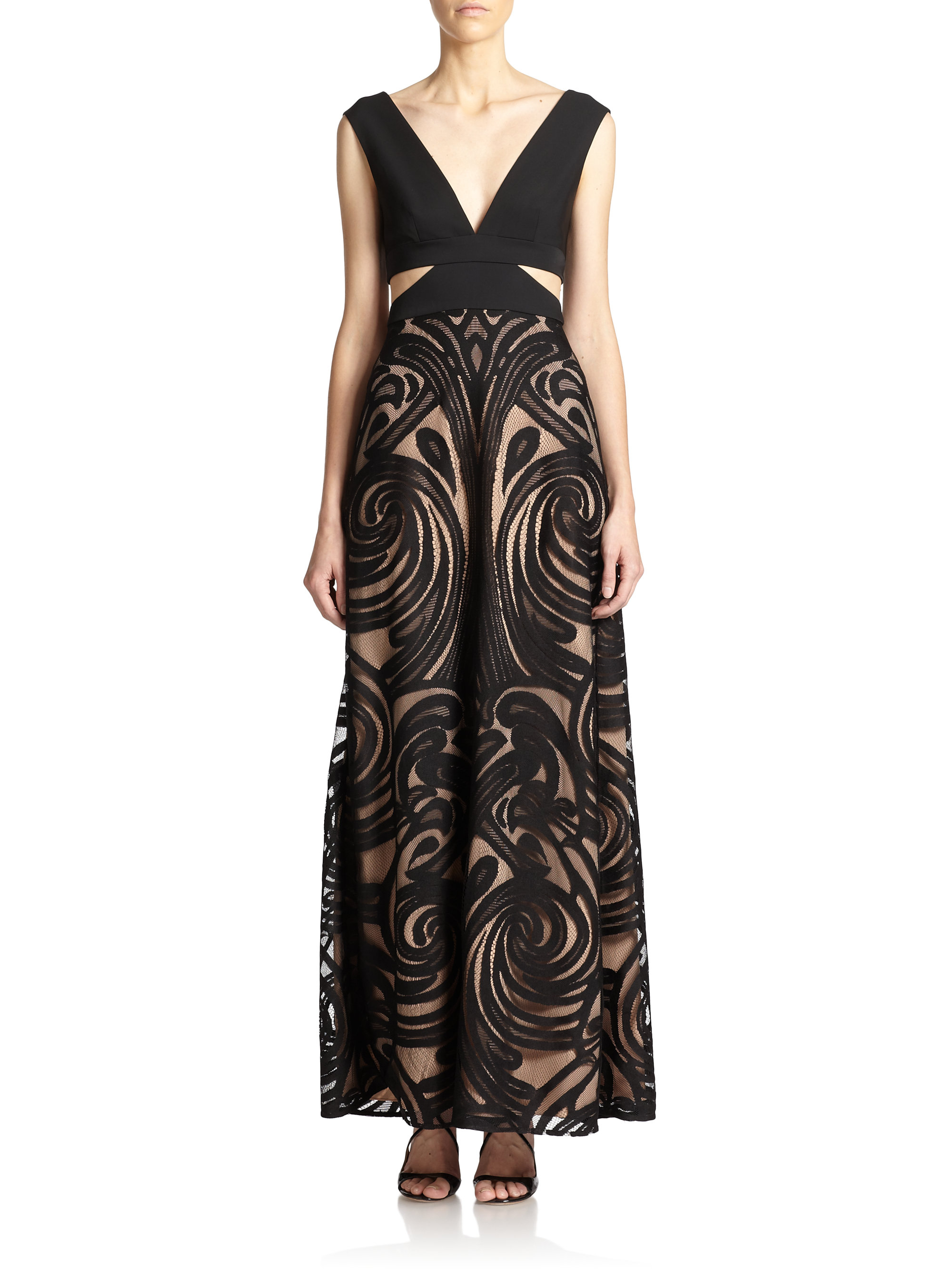 BCBGMAXAZRIA Marilyne Flocked Cutout 