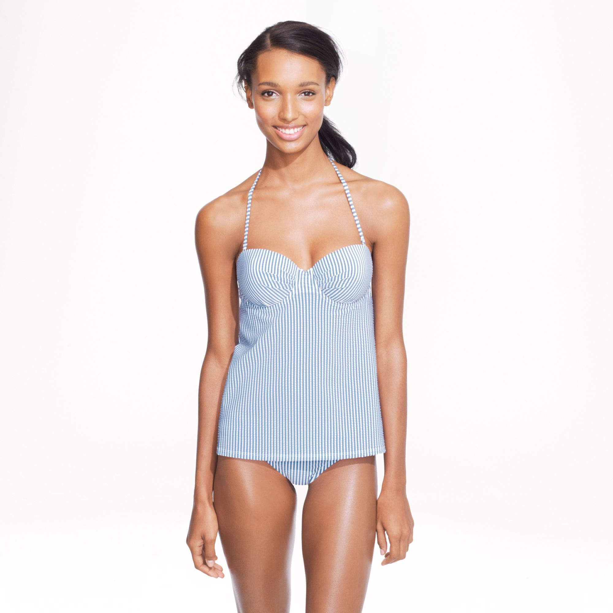 J.crew Seersucker Bikini Bottom in Blue Save 25 Lyst