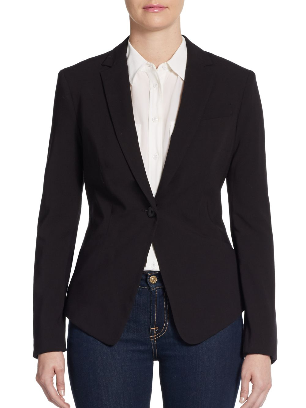 long ruffle back blazer