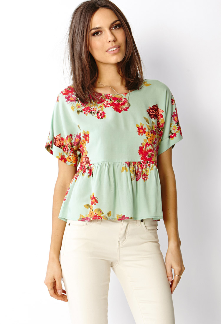 floral peplum blouse