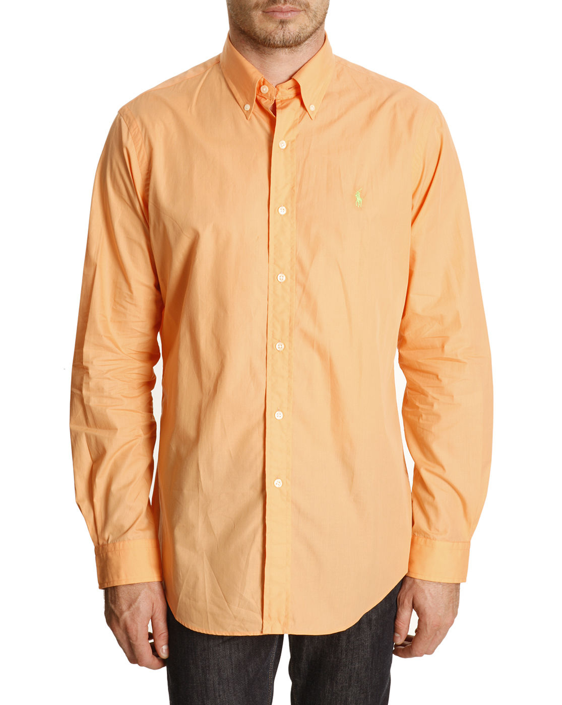 Polo ralph lauren Orange Color Poplin Slim Shirt in Orange for Men | Lyst