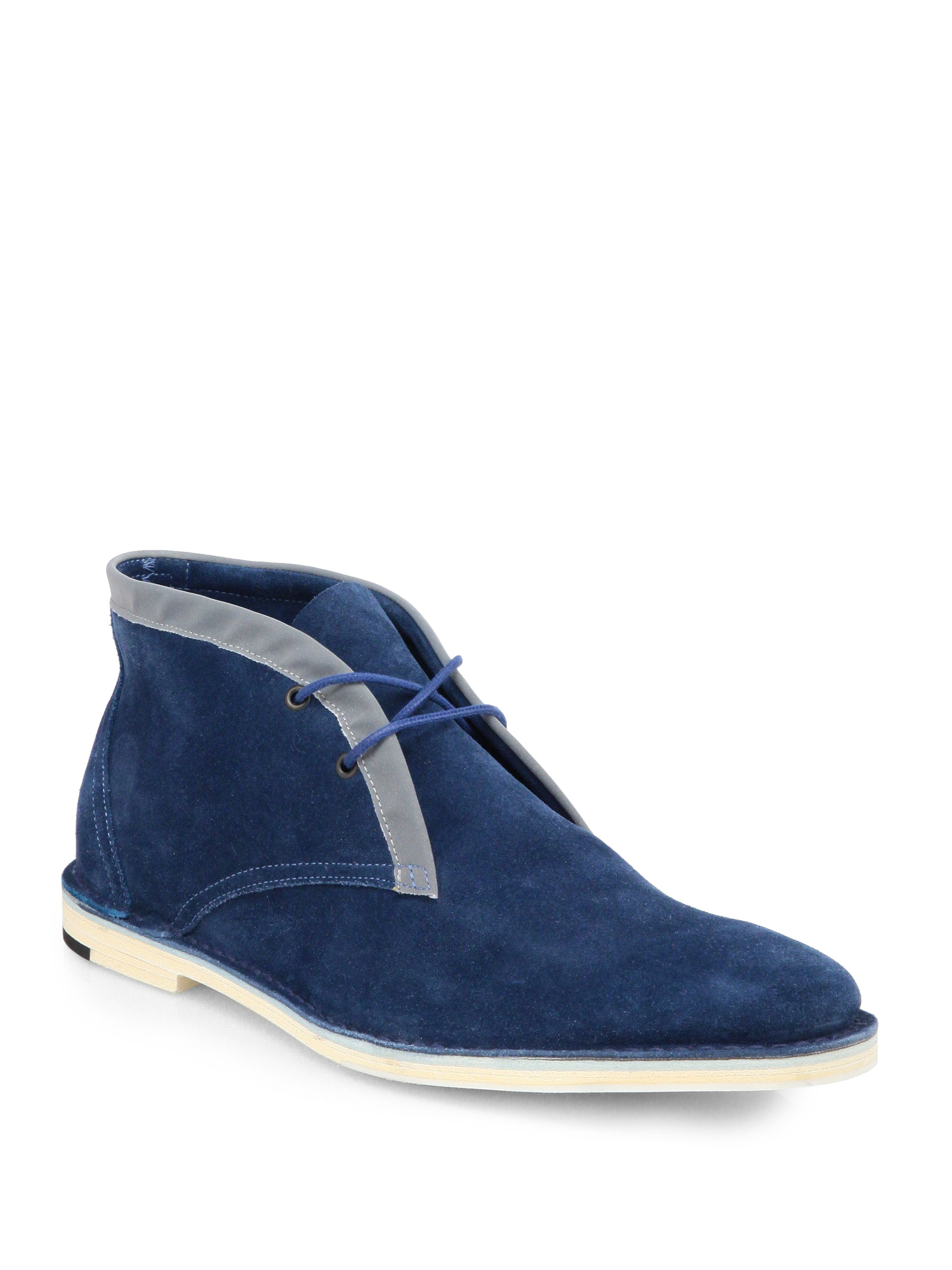 Pierre Hardy Suede Chukka Boots in Blue for Men | Lyst