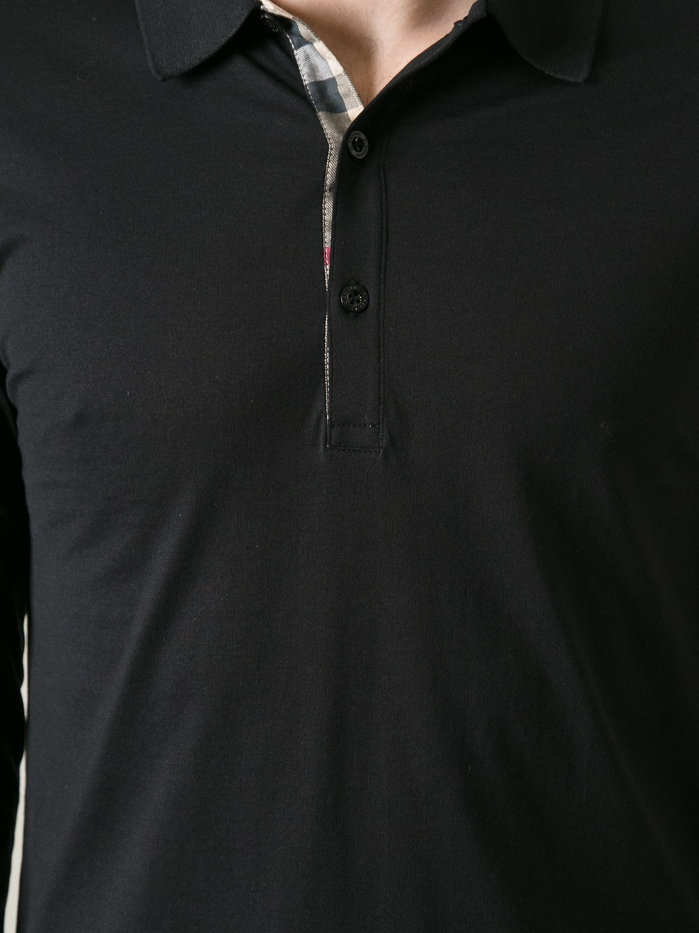 Burberry Brit Long Sleeve Polo Shirt in Black for Men | Lyst