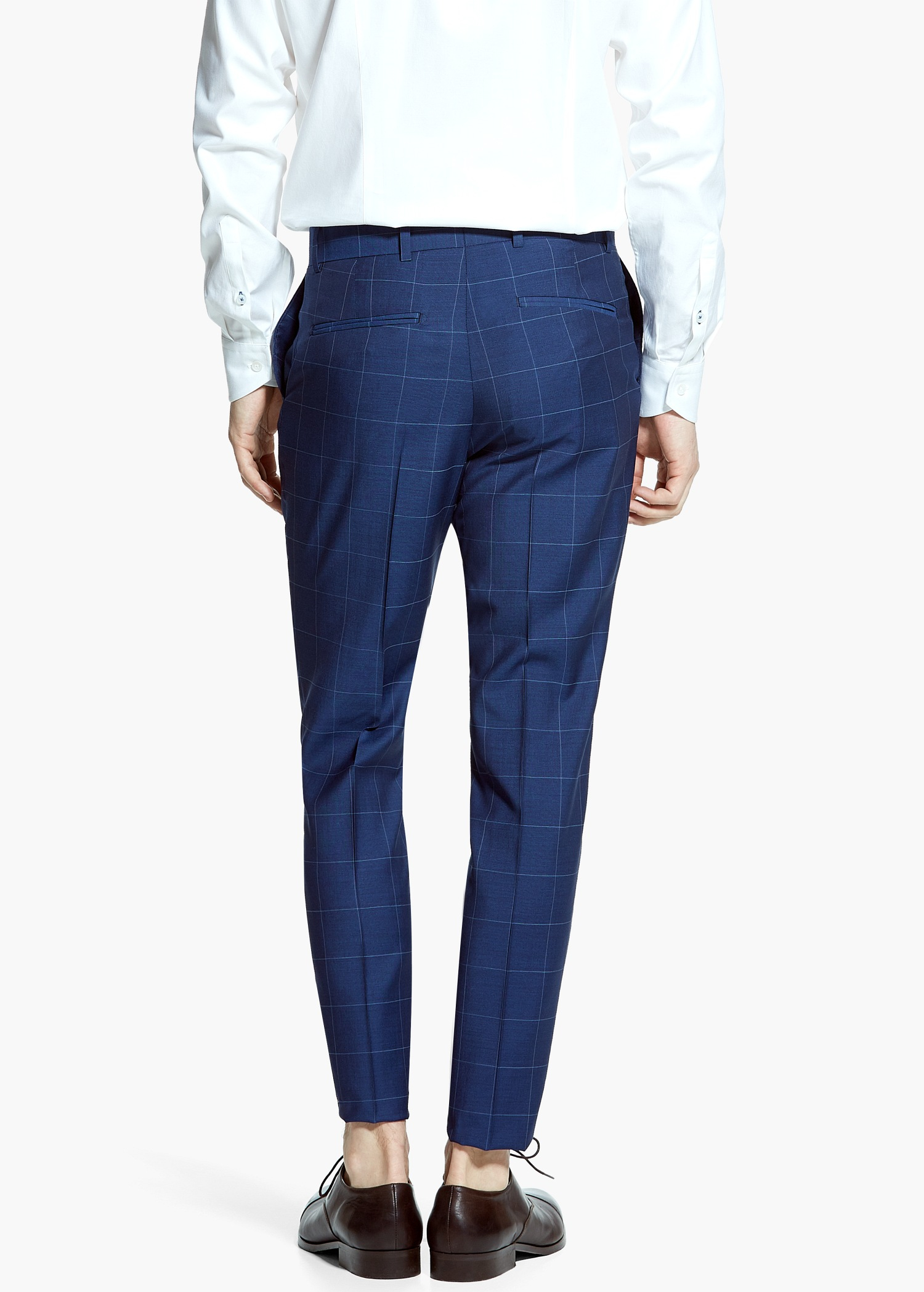 Blue check formal pants Clearance