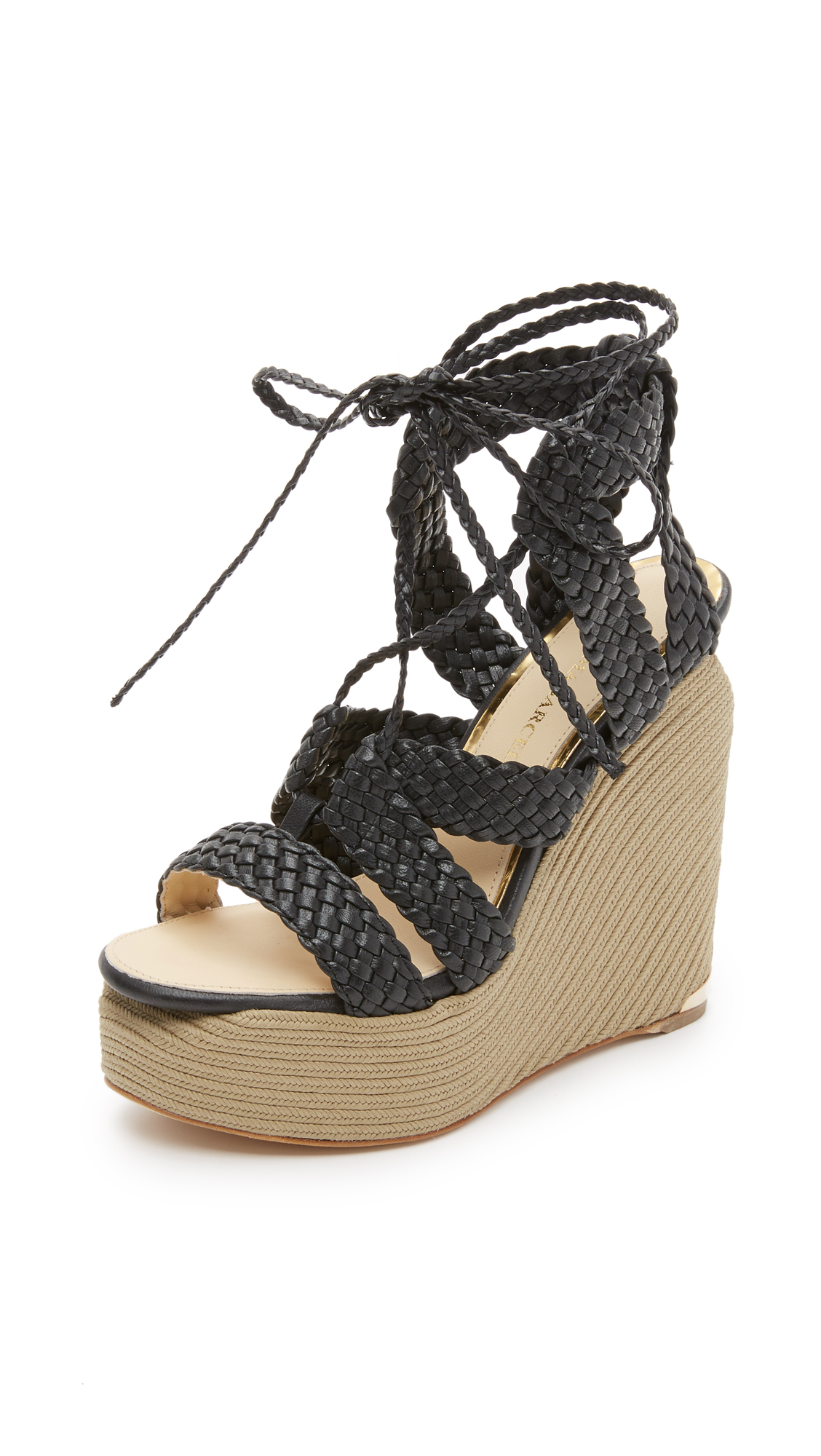 Black lace wedge shoes Shopbop has the looks you crave. Shop our expertly curated collection of luxe black lace wedges, and find the look you've been dreaming of. We have a serious obsession with these black lace wedges, and we bet you do too.