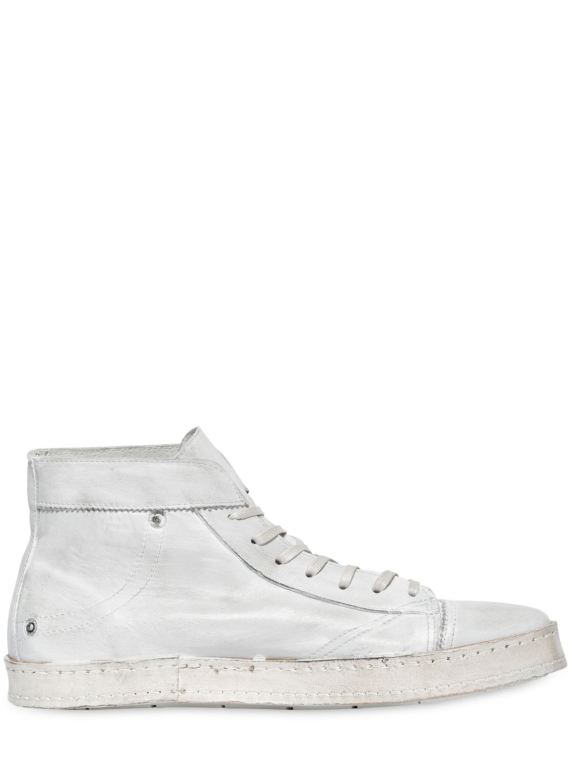 DIESEL Leather High Top Sneakers in White for Men Lyst